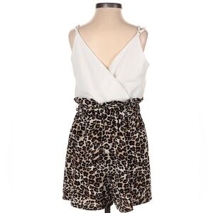 Leopard Romper with tie belt